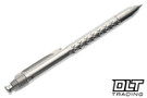 MachineWise ROTA Pen - Raw Polished Diamond Texture Titanium - Click Mechanism - Polished Clip #0385
