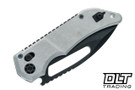 Heretic Koschei - Battleworn Black Drop Point MagnaCut Blade - Blizzardworn Aluminum Chassis