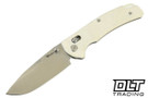 Reate Horizon X - White Glass FatCarbon - Stonewash Nitro-X7 Drop Point Blade