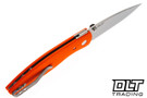 Three Rivers Manufacturing Atom Magnacut - Linerlock - 3D Sunburst Scales - Hunter Orange G-10