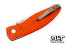 Three Rivers Manufacturing Atom Magnacut - Linerlock - 3D Sunburst Scales - Hunter Orange G-10