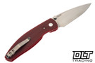 Three Rivers Manufacturing Atom Magnacut - Linerlock - 3D Sunburst Scales - Ruby Red G-10