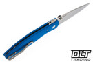 Three Rivers Manufacturing Atom Magnacut - Linerlock - 3D Sunburst Scales - Royal Blue G-10