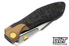Null Voodoo Doll - Stonewash Bronze Titanium Bolster - Marbled Carbon Fiber - Belt Satin Vanax Blade