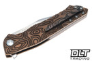 Herman Bee - Bronze Deep Engraved Nebula Ripple Titanium - Mirror Polished MagnaCut Blade #0279