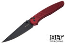 Pro-Tech Avalon - Knurled Red Aluminum - Black DLC MagnaCut Blade