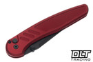 Pro-Tech Avalon - Knurled Red Aluminum - Black DLC MagnaCut Blade