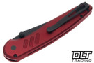 Pro-Tech Avalon - Knurled Red Aluminum - Black DLC MagnaCut Blade