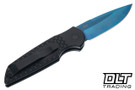 Pro-Tech TR-3 - Black Fish Scale Textured Aluminum - Sapphire Blue PVD 154-CM Blade