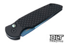 Pro-Tech TR-3 - Black Fish Scale Textured Aluminum - Sapphire Blue PVD 154-CM Blade