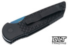 Pro-Tech TR-3 - Black Fish Scale Textured Aluminum - Sapphire Blue PVD 154-CM Blade