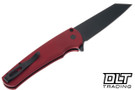 Pro-Tech Malibu - Red Aluminum - Black DLC MagnaCut Reverse Tanto Blade