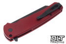 Pro-Tech Malibu - Red Aluminum - Black DLC MagnaCut Reverse Tanto Blade