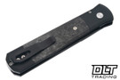 Pro-Tech Godfather - Black Aluminum - Black TechnoCarbo Carbon Fiber Inlay - Black DLC 154-CM Blade