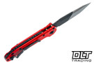 Microtech L.U.D.T. T/E Gen III - Red Handle - Two Tone Blade - Signature Series - 1136-1MWS