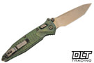 Microtech Socom Ram-Lok T/E - Antique Green Frag Titanium Handle - Bronzed Stonewash Blade - 161RL-13FRMS1