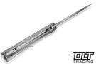 CIVIVI Elementum C18062AM-1 open from above, blade spine, flipper tab, and 0.5 inch handle thickness in view
