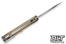 CIVIVI Elementum C18062AM-2 open from above, showing blade spine, flipper tab, and 0.5 inch handle thickness