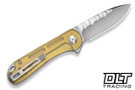 Civivi Elementum C18062AM-2 - Polished Yellow Ultem - Satin Rock Grind Pattern Nitro-V Blade