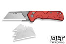 Civivi Pulsara Utility C24041F-2 - Red Aluminum - Stonewashed SS Blade Holder - 6Cr13 Blade - 3 Extra Blades