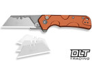 Civivi Pulsara Utility C24041F-3 - Orange Aluminum - Stonewashed SS Blade Holder - 6Cr13 Blade - 3 Extra Blades