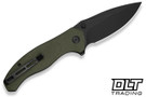 Civivi Vyrent C25037-2 - Contoured Olive Canvas Micarta - Black Stonewashed Nitro-X7 Blade
