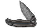 Civivi Vyrent C25037B-DS1 - Contoured Black Tan & Orange G-10 - Damascus Blade