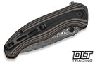 Civivi Vyrent C25037B-DS1 - Contoured Black Tan & Orange G-10 - Damascus Blade