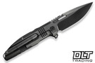 WE Knife Tracks WE23059-1 - Polished Gray Titanium - Polished Gray M390 Blade