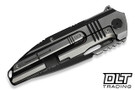 WE Knife Tracks WE23059-1 - Polished Gray Titanium - Polished Gray M390 Blade