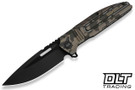 WE Knife Tracks WE23059-3 - Desert Terrain Titanium - Black Stonewash Bevels Black Brushed Flats M390 Blade