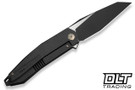 WE Knife Tally WE23090-1 - Black Titanium - Black Stonewash Satin Flat M390 Blade