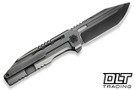 WE Knife Gunwale WE24048-2 - Polished Gray Titanium - Polished Gray M390 Blade