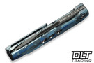 WE Knife Gunwale WE24048-3 - Blue Terrain Titanium - Hand Polished Satin Gray Stonewash Flat M390 Blade