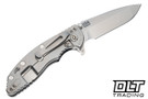 Hinderer 3.5" XM-18 Spanto MagnaCut - Stonewashed Titanium & Blade - Black G-10 - Back