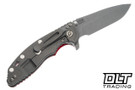 Hinderer 3.5" XM-18 Spanto MagnaCut - Working Finish Titanium & Blade - Red G-10 - Back