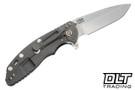 Hinderer 3.5" XM-18 Spanto MagnaCut - Working Finish Titanium - Stonewashed Blade - Blue & Black G-10 - Back