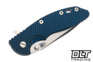 Hinderer 3.5" XM-18 Spanto MagnaCut - Working Finish Titanium - Stonewashed Blade - Blue & Black G-10