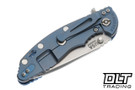 Hinderer 3.5" XM-18 Spanto MagnaCut - Bead Blasted Blue Titanium - Stonewashed Blade - Blue G-10