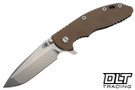 Hinderer 3.5" XM-18 Spanto MagnaCut - Battle Black DLC Titanium - Stonewashed Blade - Coyote G-10