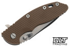 Hinderer 3.5" XM-18 Spanto MagnaCut - Battle Black DLC Titanium - Stonewashed Blade - Coyote G-10