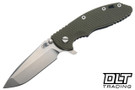 Hinderer 3.5" XM-18 Spanto MagnaCut - Battle Black DLC Titanium - Stonewashed Blade - OD Green G-10
