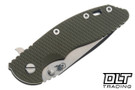 Hinderer 3.5" XM-18 Spanto MagnaCut - Battle Black DLC Titanium - Stonewashed Blade - OD Green G-10
