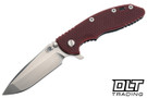 Hinderer 3.5" XM-18 Spanto MagnaCut - Stonewashd Black DLC Titanium - Stonewashed Blade - Red G-10