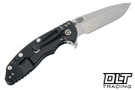Hinderer 3.5" XM-18 Spanto MagnaCut - Stonewashd Black DLC Titanium - Stonewashed Blade - Blue & Black G-10 - Back