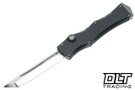 Marfione Custom Halo IV - Black Hardcoat Ano Aircraft Alloy Handle - Star Grind - Mirror Polish Blade - 1151-STMPBK-MCK