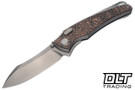Hawk Talon - Titanium Handle - Unicopper FatCarbon Overlay - Brightwash M390 Blade