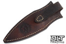 Darlington Edgecraft Freyja - Thuya Burl - White & Blue G-10 Pinstripes - Black Micarta Liners - Tapered A2 Blade - Convex Grind