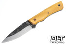 Darlington Edgecraft Freyja - Yellow Heart - Forest & White G-10 Pinstripes - Natural Micarta Liners - Tapered Nitro-V Blade - Convex Grind