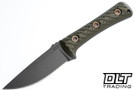 RMJ Tactical Utsidihi - Dirty Olive G-10 - Tungsten Cerakote MagnaCut Blade